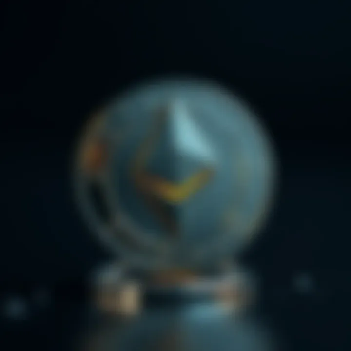 Symbol of Ethereum's Value Ethereum cryptocurrency symbol representing value
