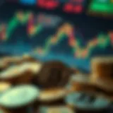 Conceptual representation of altcoins in the cryptocurrency market