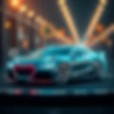 The Fusion of Automotive Innovation and Cryptocurrency Infographic depicting the integration of automotive industry and cryptocurrency