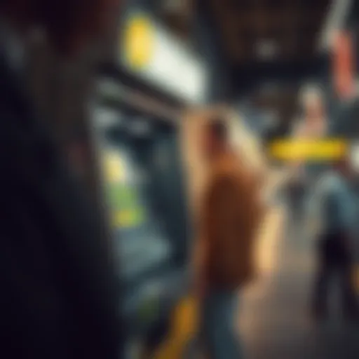 A Bitcoin machine in a modern urban setting