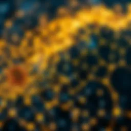 Intricate design of cryptocurrency networks showcasing their interconnectedness and dynamics.