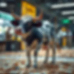 Conceptual representation of a cash cow in business