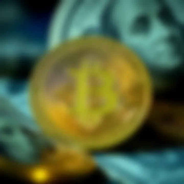 Cryptocurrency and Dollar Conversion Dynamics Symbolic representation of cryptocurrency impact on dollar conversion