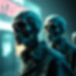 Conceptual representation of Crypto Zombies in digital space