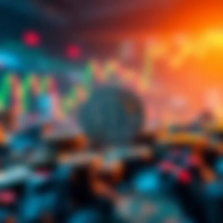 Cryptocurrency Market Dynamics Conceptual illustration of cryptocurrency market fluctuations