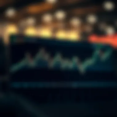 Graph showing cryptocurrency market fluctuations and predictions