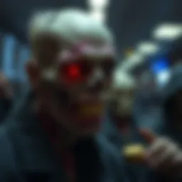 Illustration of cryptocurrency zombie concept