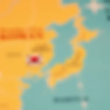 Economic Relations Between the USA and South Korea Map showcasing economic relations between the USA and South Korea