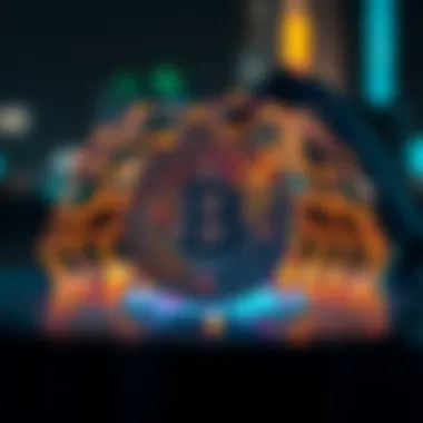The Fusion of Holography and Cryptocurrency A futuristic representation of cryptocurrency and holography merging