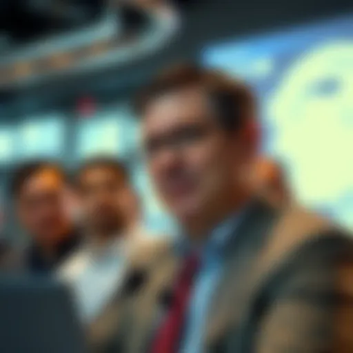 Portrait of Jay Powell engaging with cryptocurrency experts