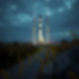 A conceptual illustration representing a launch pad in cryptocurrency