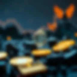 A digital artwork representing the concept of NFTs and cryptocurrency interaction