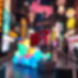 A vibrant digital art piece showcasing the concept of NFTs