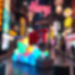 A vibrant digital art piece showcasing the concept of NFTs