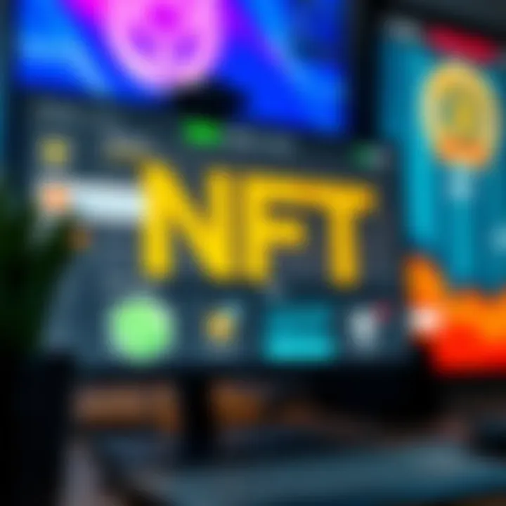 Diverse NFT platforms showcased on a screen