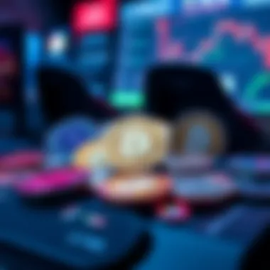 Illustration of various cryptocurrencies associated with gaming