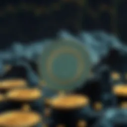 Conceptual representation of perpetual coins in a digital landscape
