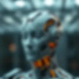 Conceptual representation of AI surpassing human intelligence