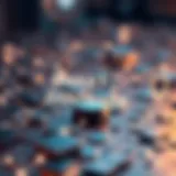 Conceptual illustration of smart contracts in blockchain technology
