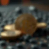 Conceptual representation of TRB coin in cryptocurrency