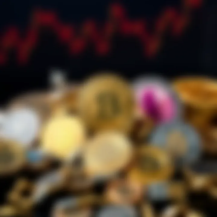 Diversity in Cryptocurrency Assets Visual representation of various cryptocurrencies