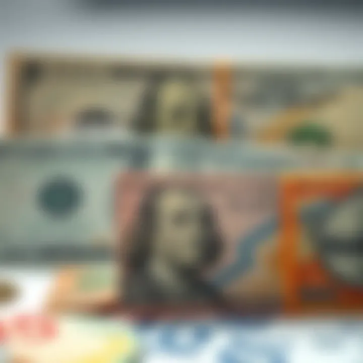 US Dollars vs Korean Won Visual representation of US dollars and Korean won